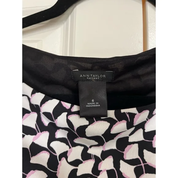 EUC Women's Ann Taylor Factory Dress Size 6 Black White Sleeveless - Picture 5 of 8